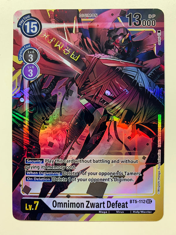 Omnimon Zwart Defeat BT5-112 (Alternate Art) | FULL HOLO | Orica PROXY