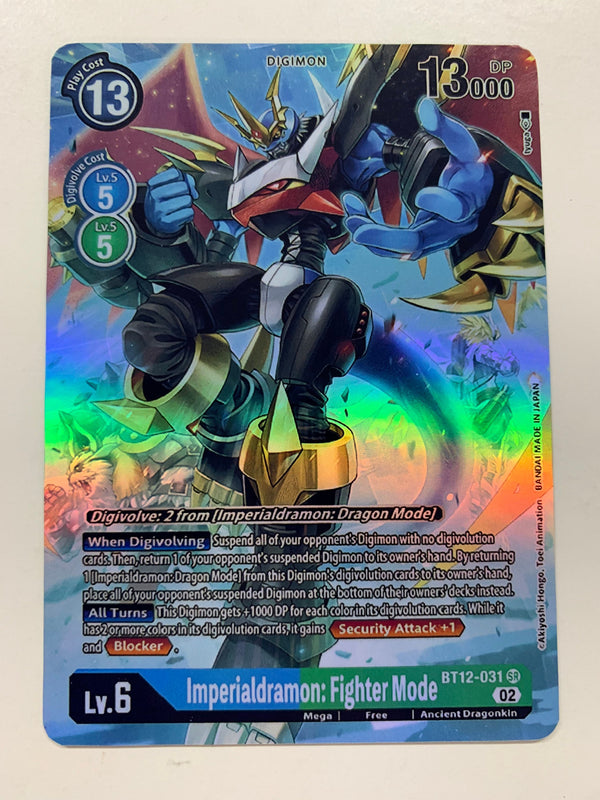 Imperialdramon: Fighter Mode BT12-031 (Alternate Art) | FULL HOLO | Orica PROXY