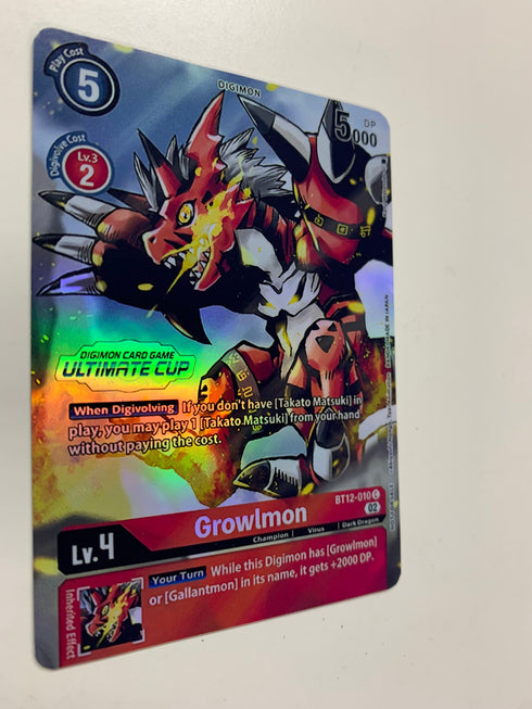 Growlmon BT12-010 (Alternate Art) | FULL HOLO | Orica PROXY