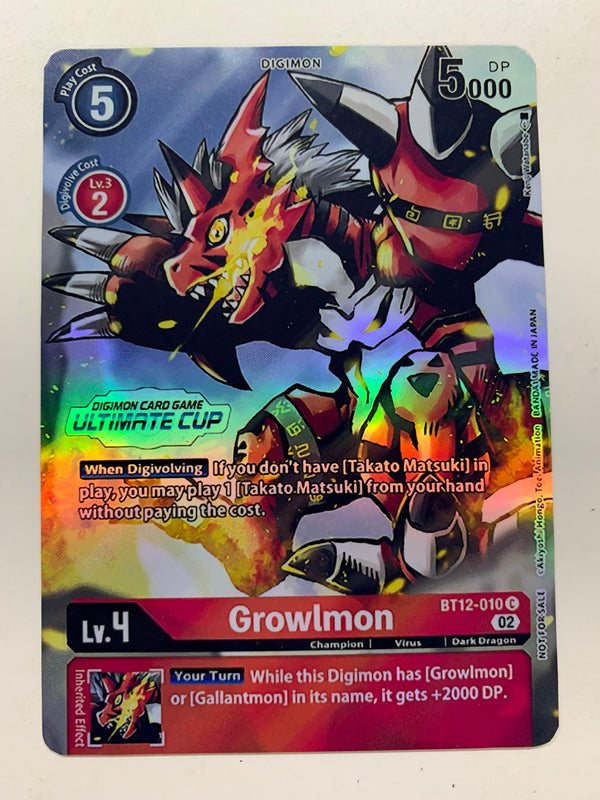 Growlmon BT12-010 (Alternate Art) | FULL HOLO | Orica PROXY