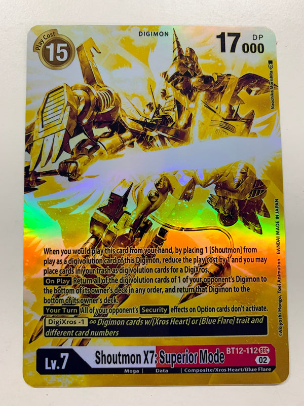 Shoutmon X7: Superior Mode BT12-112 (Alternate Art) | FULL HOLO | Orica PROXY