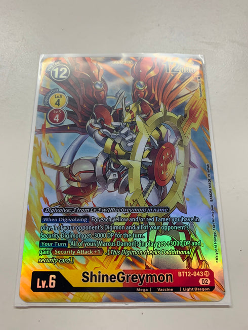 ShineGreymon BT12-043 (Alternate Art) | FULL HOLO | Orica PROXY