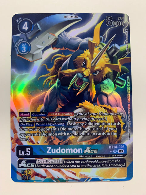 Zudomon Ace BT14-026 (Alternate Art) | FULL HOLO | Orica PROXY