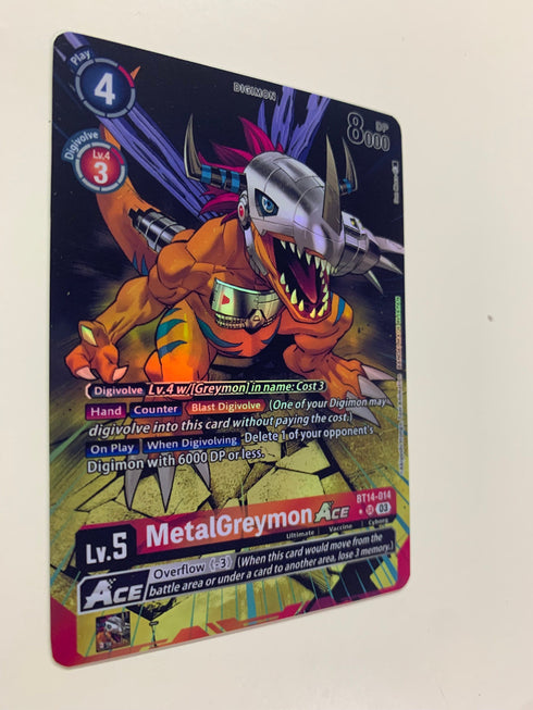 MetalGreymon Ace BT14-014 (Alternate Art) | FULL HOLO | Orica PROXY