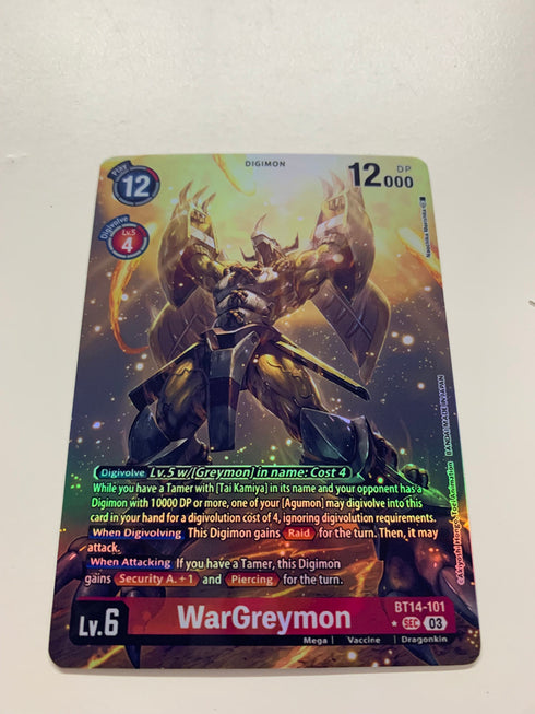 WarGreymon BT14-101 (Alternate Art) | FULL HOLO | Orica PROXY