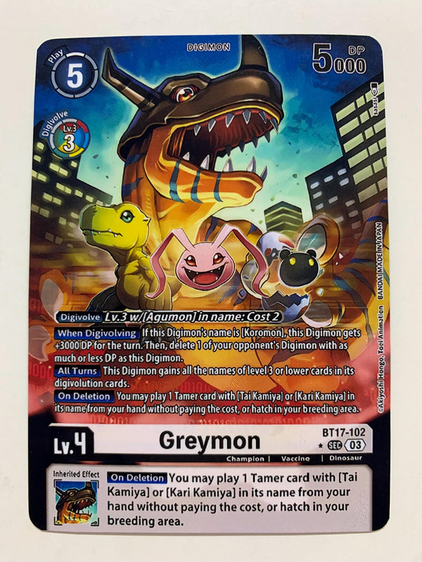Greymon BT17-102 (Alternate Art) | FULL HOLO | Orica PROXY