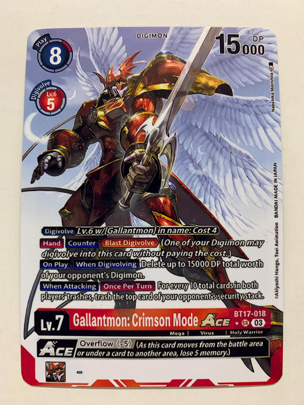 Gallantmon: Crimson Mode Ace BT17-018 (Alternate Art) | FULL HOLO | Orica PROXY