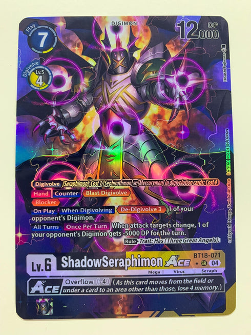 ShadowSeraphimon Ace BT18-071 (Alternate Art) | FULL HOLO | Orica PROXY