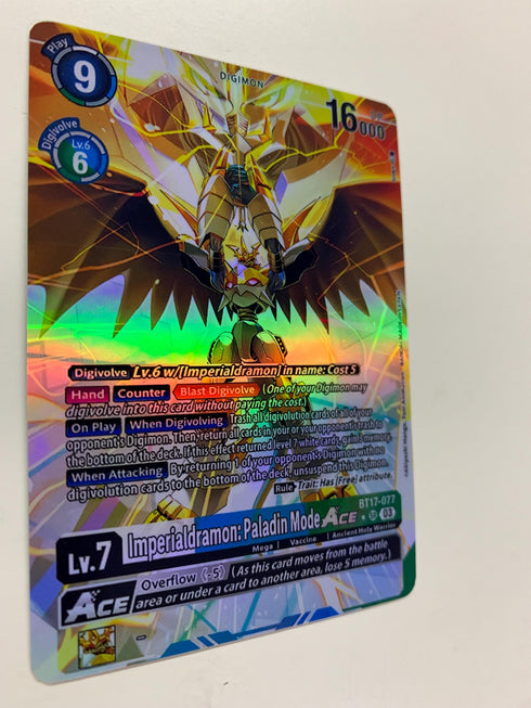 Imperialdramon: Paladin Mode Ace BT17-077 (Alternate Art) | FULL HOLO | Orica PROXY