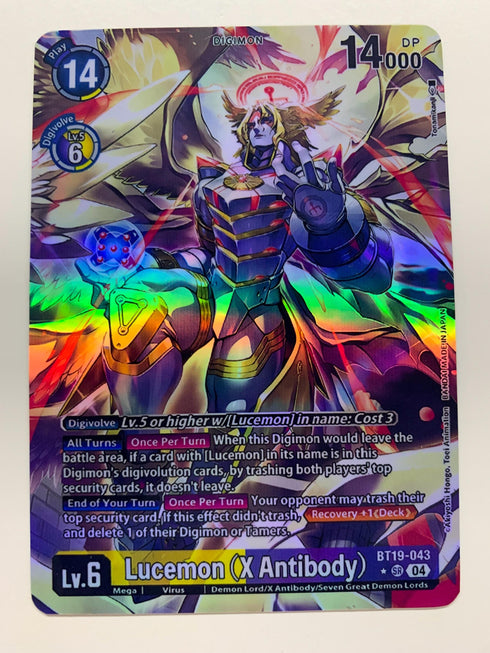 Lucemon (X Antibody) BT19-043 (Alternate Art) | FULL HOLO | Orica PROXY