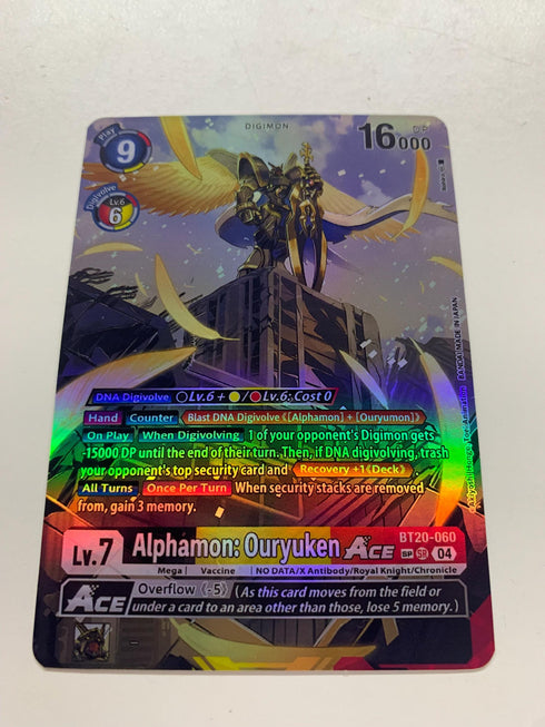 Alphamon: Ouryuken Ace BT20-060 (Alternate Art) | FULL HOLO | Orica PROXY