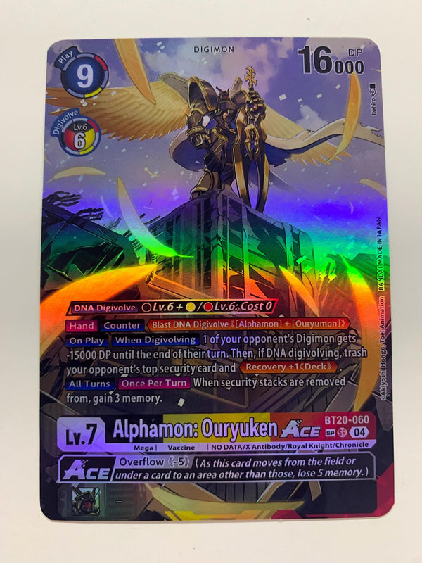 Alphamon: Ouryuken Ace BT20-060 (Alternate Art) | FULL HOLO | Orica PROXY