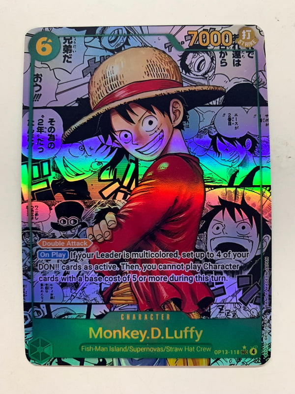 Monkey.D.Luffy OP13-118 (Alternate Art) | FULL HOLO | Orica PROXY