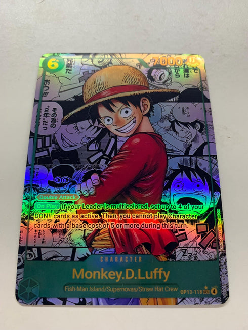 Monkey.D.Luffy OP13-118 (Alternate Art) | FULL HOLO | Orica PROXY