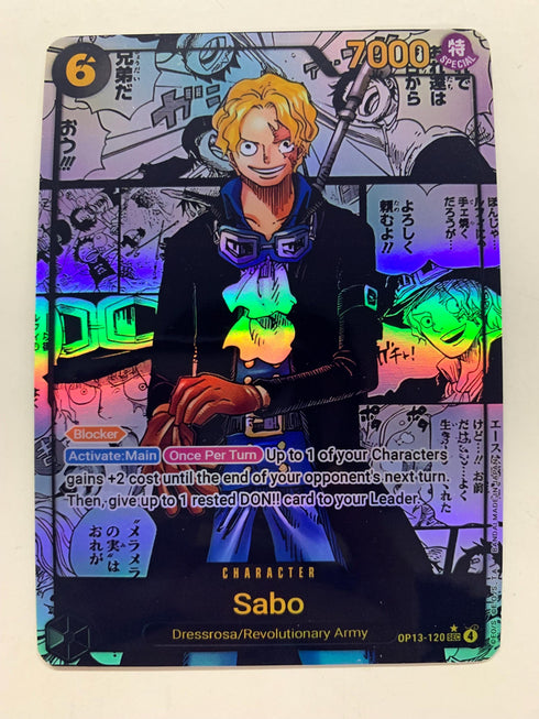 Sabo OP13-120 (Alternate Art) | FULL HOLO | Orica PROXY