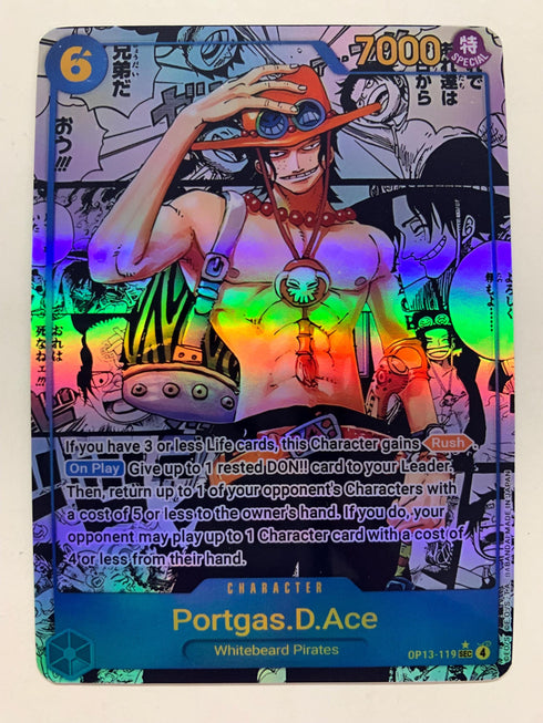 Portgas.D.Ace OP13-119 (Alternate Art) | FULL HOLO | Orica PROXY