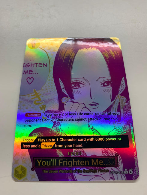 You’ll Frighten Me… OP14-118 (Alternate Art) | FULL HOLO | Orica PROXY