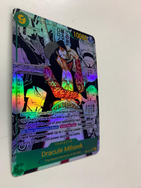 Dracule Mihawk OP14-119 (Alternate Art) | FULL HOLO | Orica PROXY
