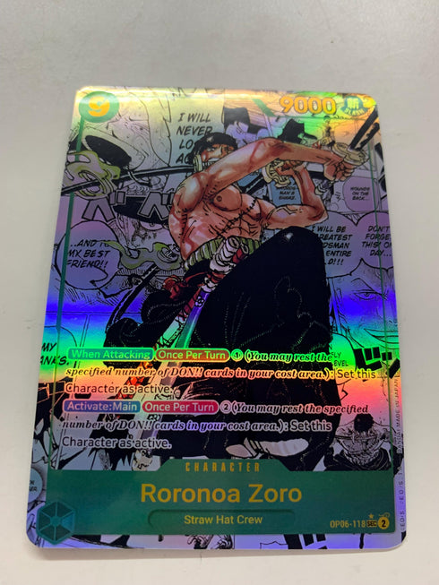 Roronoa Zoro OP06-118 (Alternate Art) | FULL HOLO | Orica PROXY