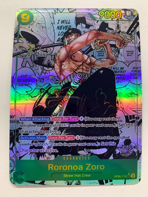 Roronoa Zoro OP06-118 (Alternate Art) | FULL HOLO | Orica PROXY