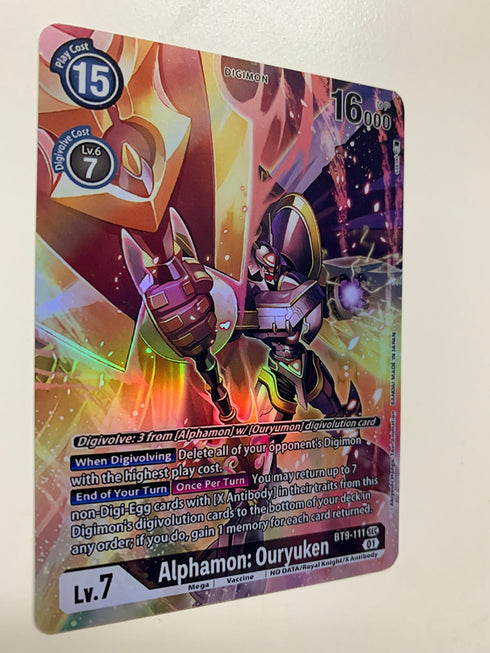 Alphamon: Ouryuken BT9-111 (Alternate Art) | FULL HOLO | Orica PROXY