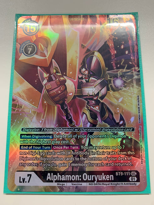 Alphamon: Ouryuken BT9-111 (Alternate Art) | FULL HOLO | Orica PROXY