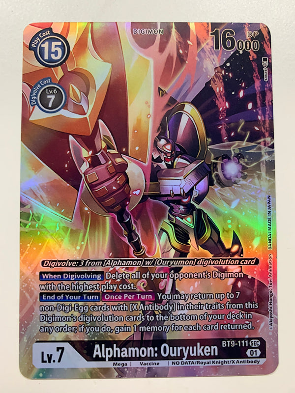 Alphamon: Ouryuken BT9-111 (Alternate Art) | FULL HOLO | Orica PROXY