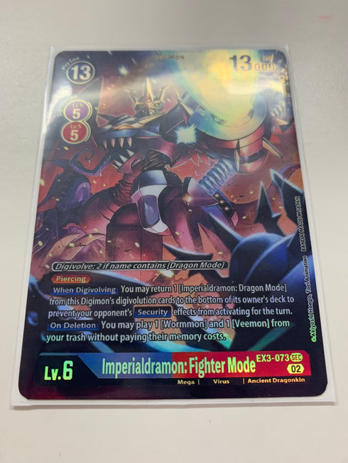 Imperialdramon: Fighter Mode EX3-073 (Alternate Art) | FULL HOLO | Orica PROXY