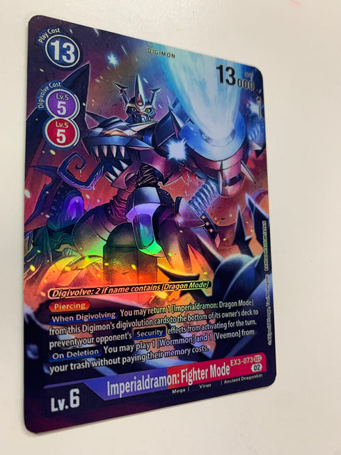 Imperialdramon: Fighter Mode EX3-073 (Alternate Art) | FULL HOLO | Orica PROXY