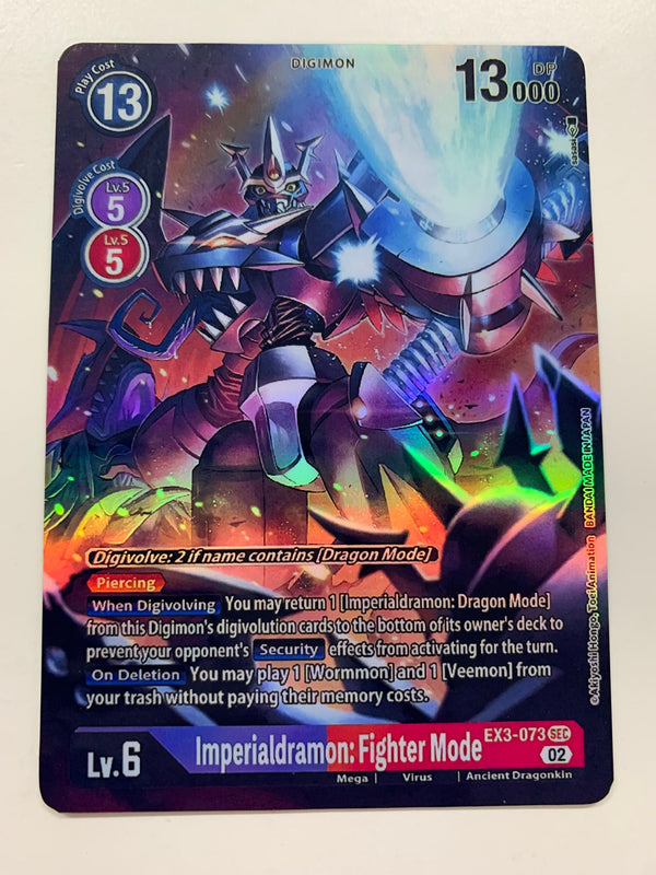 Imperialdramon: Fighter Mode EX3-073 (Alternate Art) | FULL HOLO | Orica PROXY